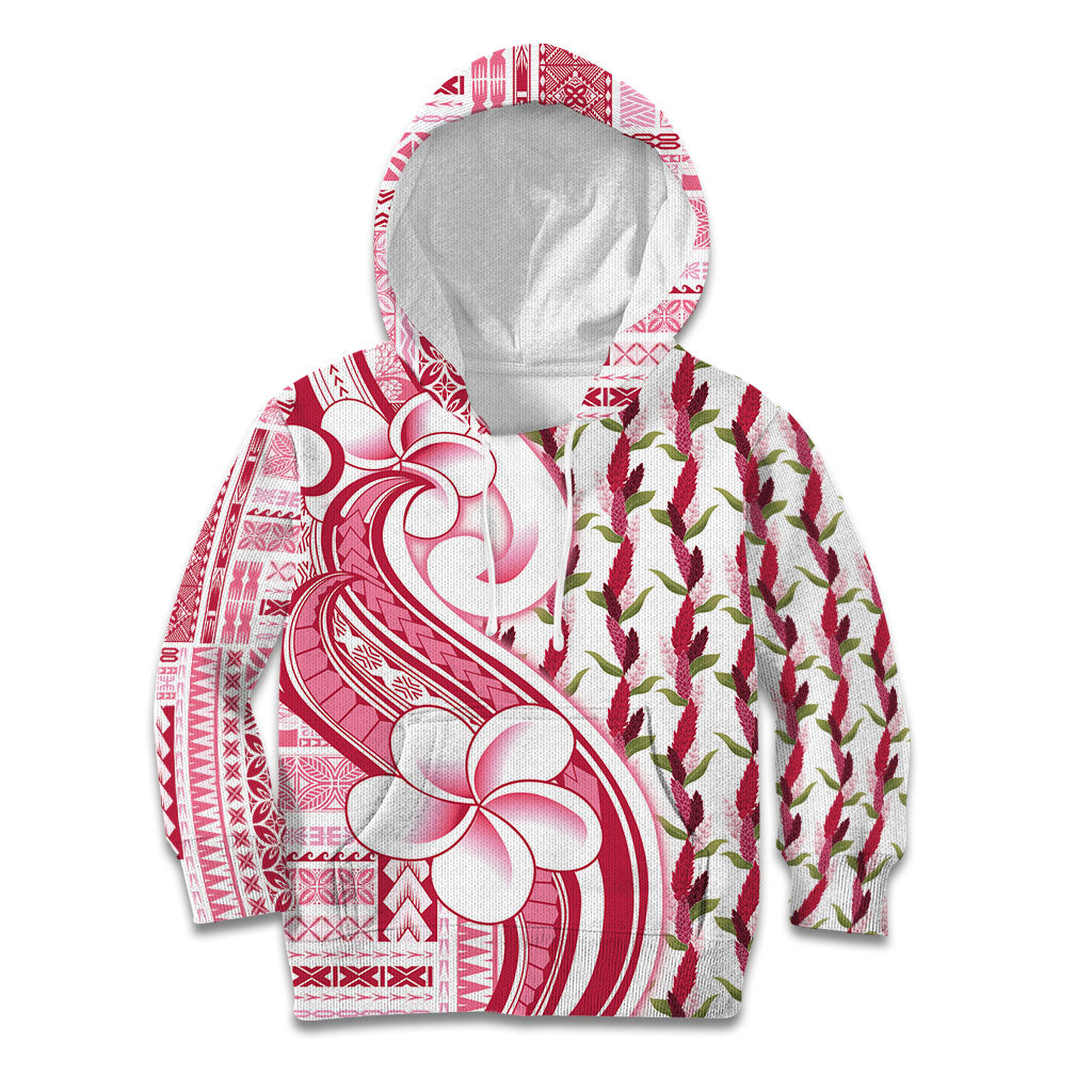 Samoa Teuila Kid Hoodie White Samoan Siapo Motifs