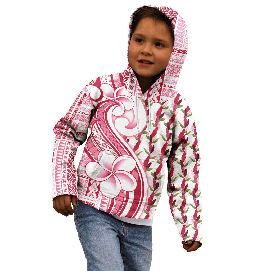 Samoa Teuila Kid Hoodie White Samoan Siapo Motifs