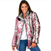 Samoa Teuila Padded Jacket White Samoan Siapo Motifs