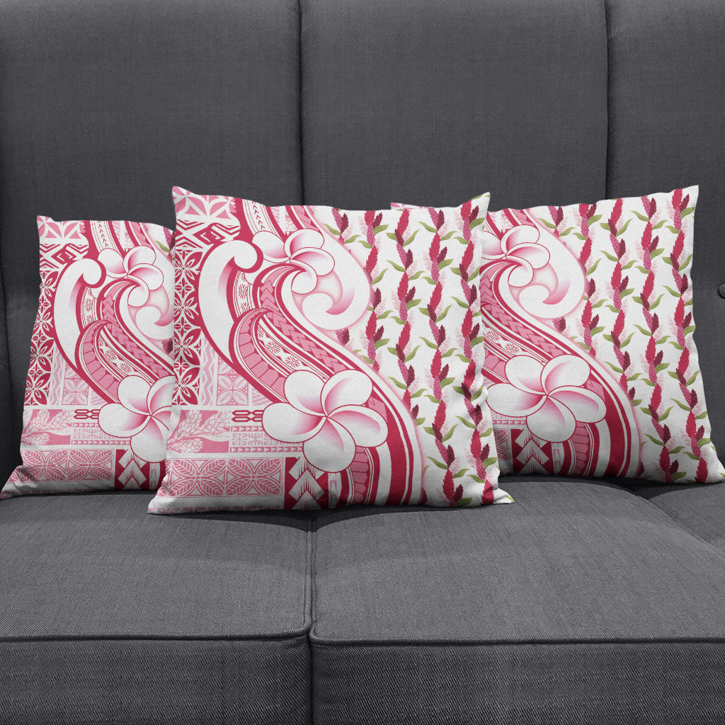 Samoa Teuila Pillow Cover White Samoan Siapo Motifs