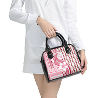 Samoa Teuila Shoulder Handbag White Samoan Siapo Motifs
