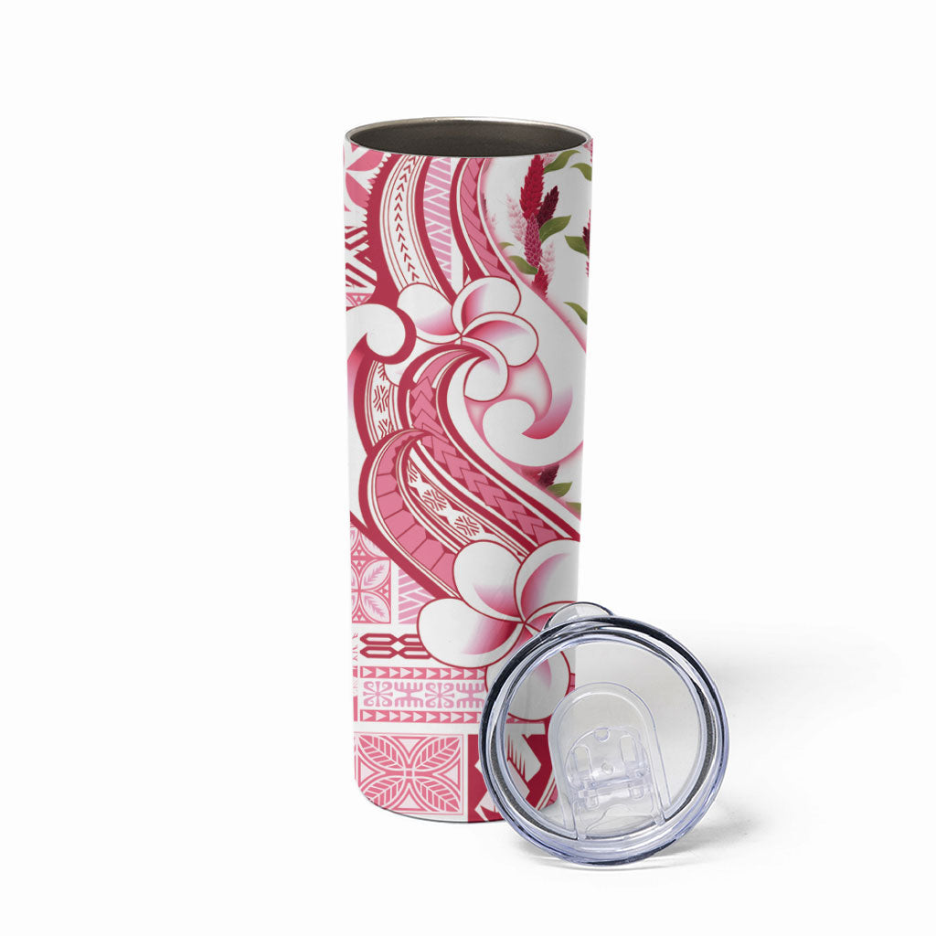 Samoa Teuila Skinny Tumbler White Samoan Siapo Motifs