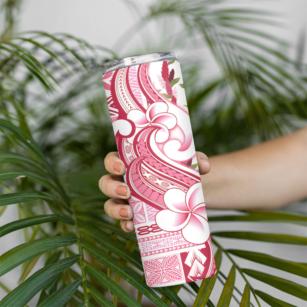 Samoa Teuila Skinny Tumbler White Samoan Siapo Motifs