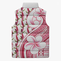 Samoa Teuila Sleeveless Puffer Jacket White Samoan Siapo Motifs