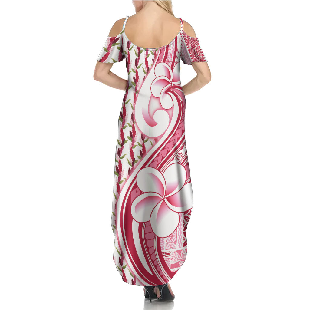 Samoa Teuila Summer Maxi Dress White Samoan Siapo Motifs