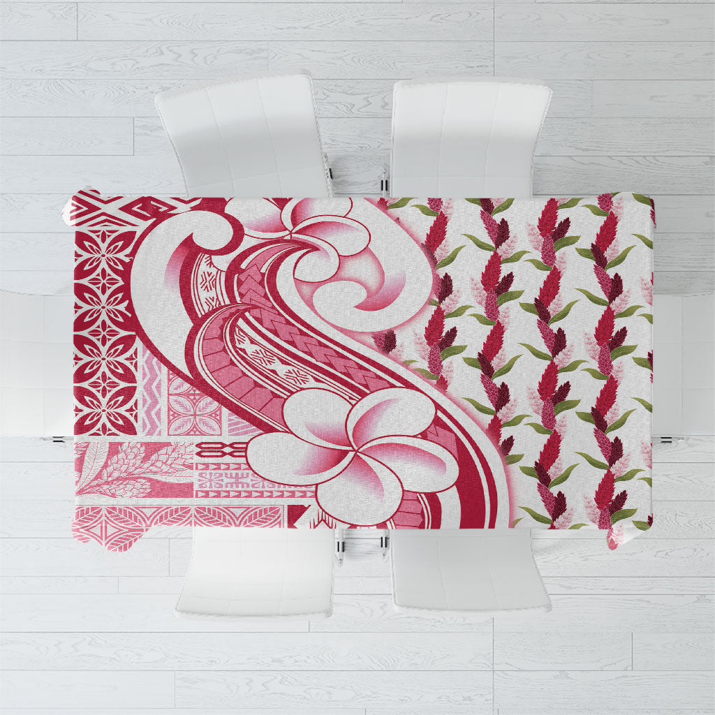 Samoa Teuila Tablecloth White Samoan Siapo Motifs