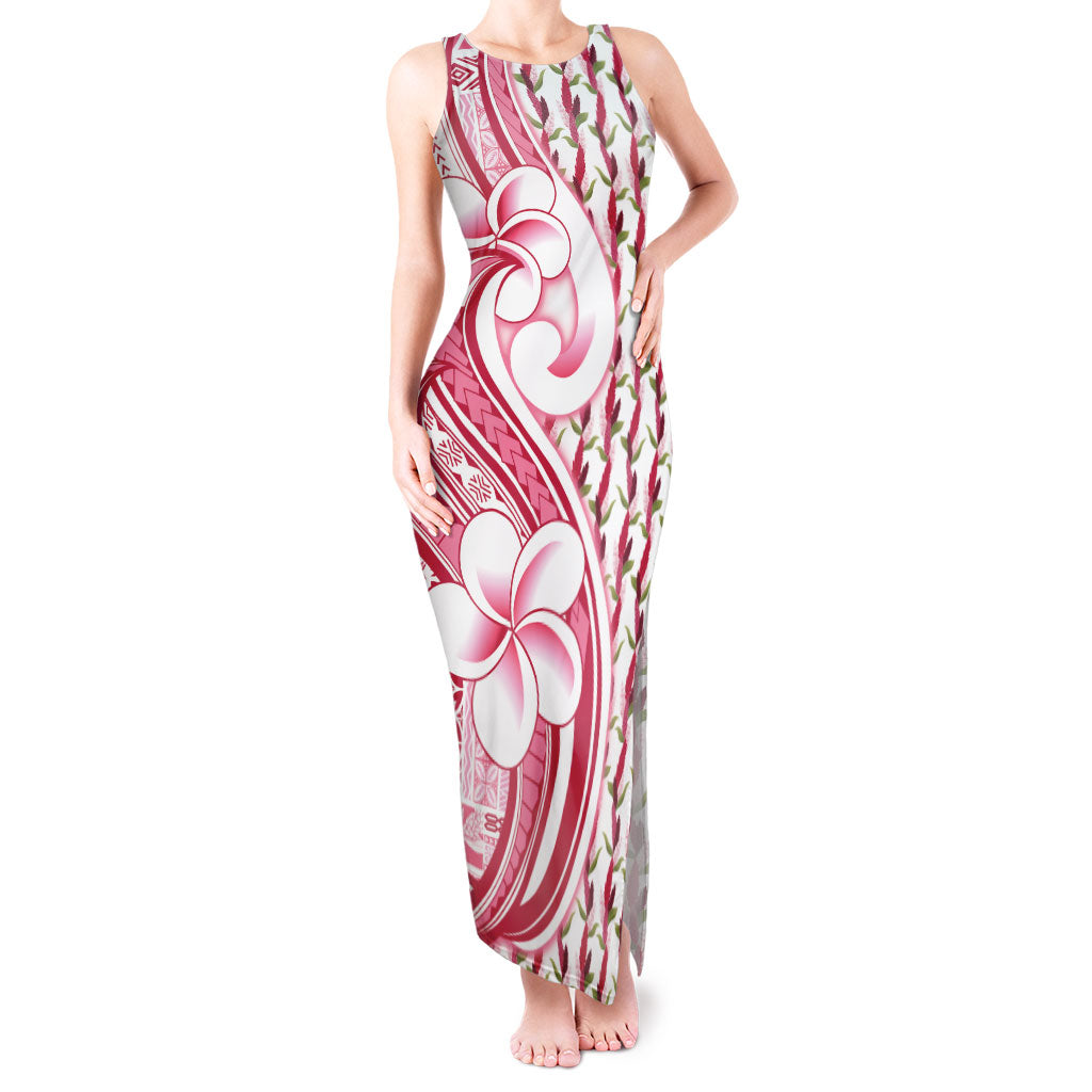 Samoa Teuila Tank Maxi Dress White Samoan Siapo Motifs LT05 Women White - Polynesian Pride