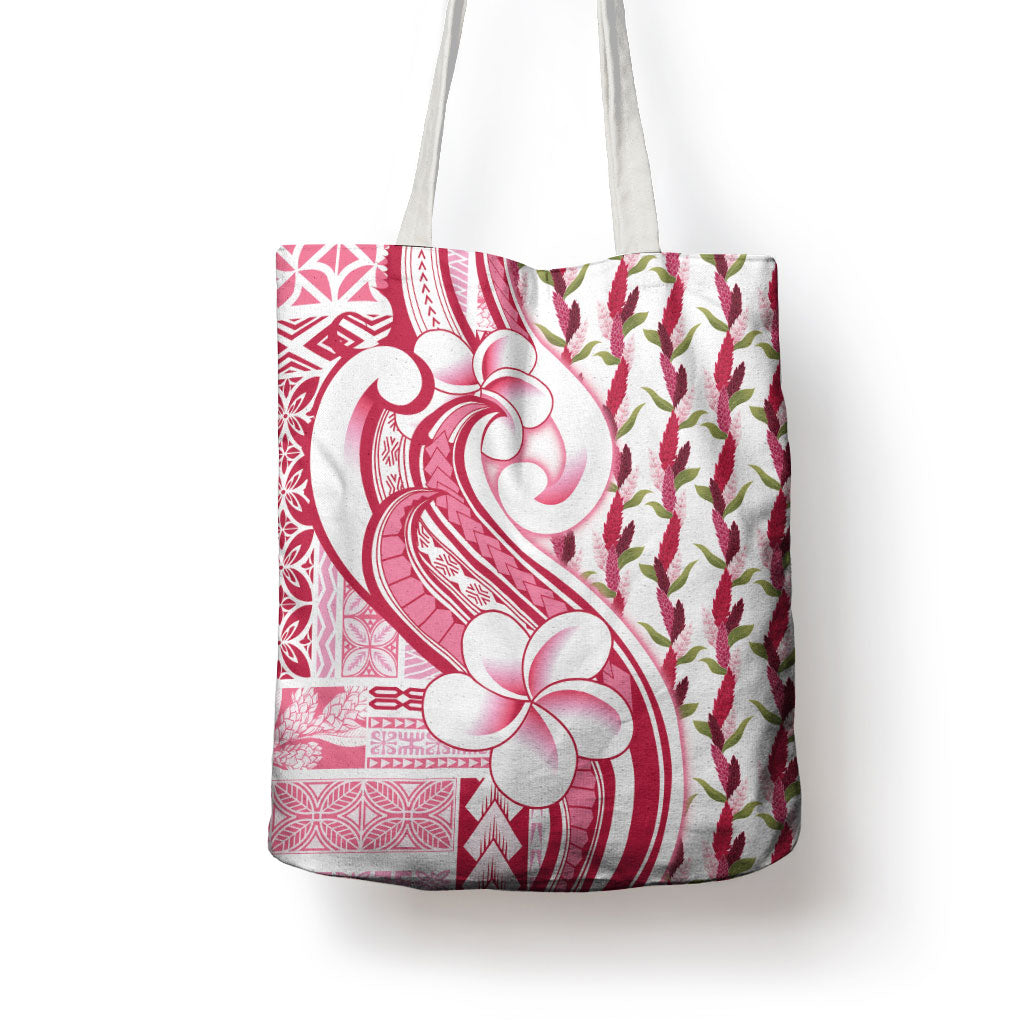 Samoa Teuila Tote Bag White Samoan Siapo Motifs