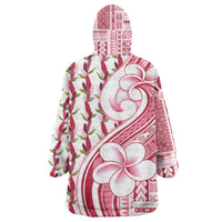 Samoa Teuila Wearable Blanket Hoodie White Samoan Siapo Motifs
