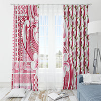 Samoa Teuila Window Curtain White Samoan Siapo Motifs