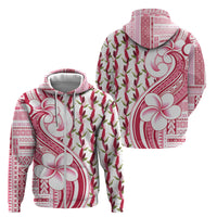 Samoa Teuila Zip Hoodie White Samoan Siapo Motifs