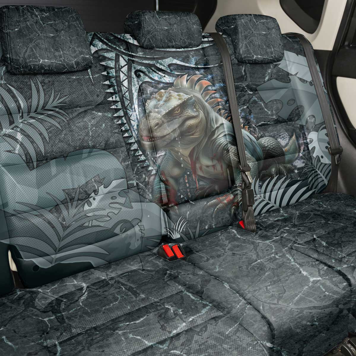 Hawaii Mo'o Lizard God Back Car Seat Cover Polynesian Style LT05 - Polynesian Pride