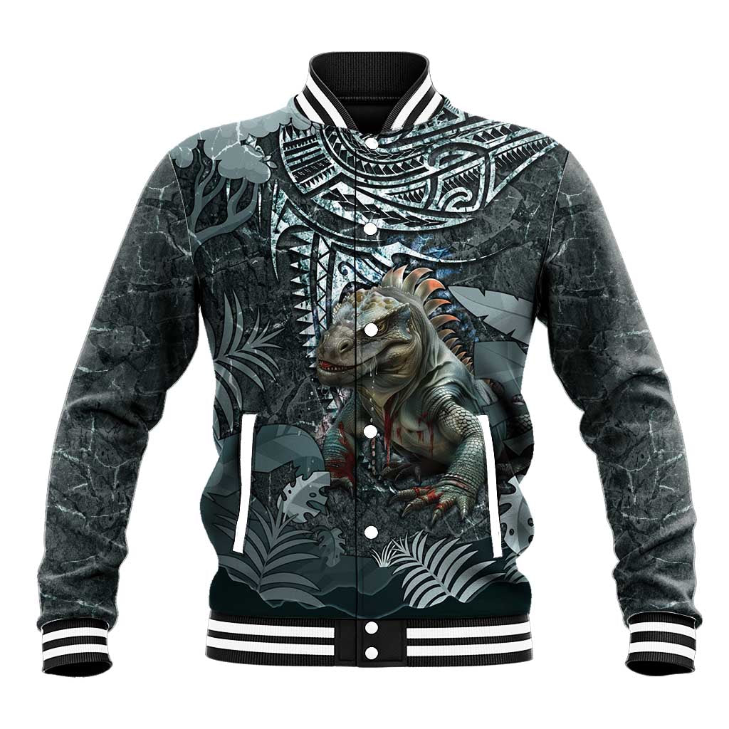 Hawaii Mo'o Lizard God Baseball Jacket Polynesian Style LT05 Unisex Green - Polynesian Pride