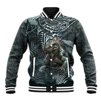 Hawaii Mo'o Lizard God Baseball Jacket Polynesian Style LT05 Unisex Green - Polynesian Pride