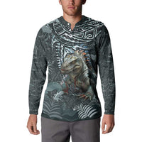 Hawaii Mo'o Lizard God Button Sweatshirt Polynesian Style LT05 - Polynesian Pride