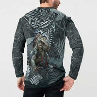 Hawaii Mo'o Lizard God Button Sweatshirt Polynesian Style LT05 - Polynesian Pride