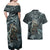 Hawaii Mo'o Lizard God Couples Matching Off Shoulder Maxi Dress and Hawaiian Shirt Polynesian Style