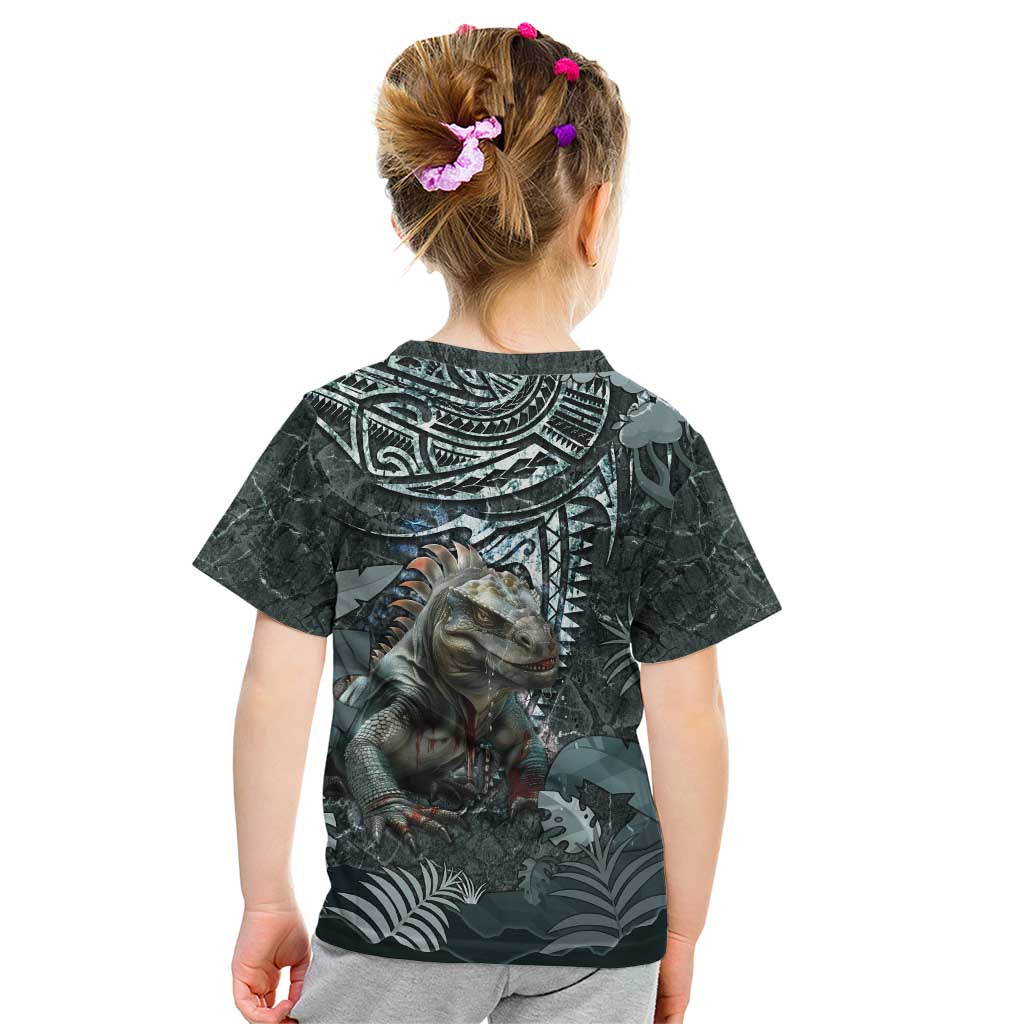 Hawaii Mo'o Lizard God Kid T Shirt Polynesian Style