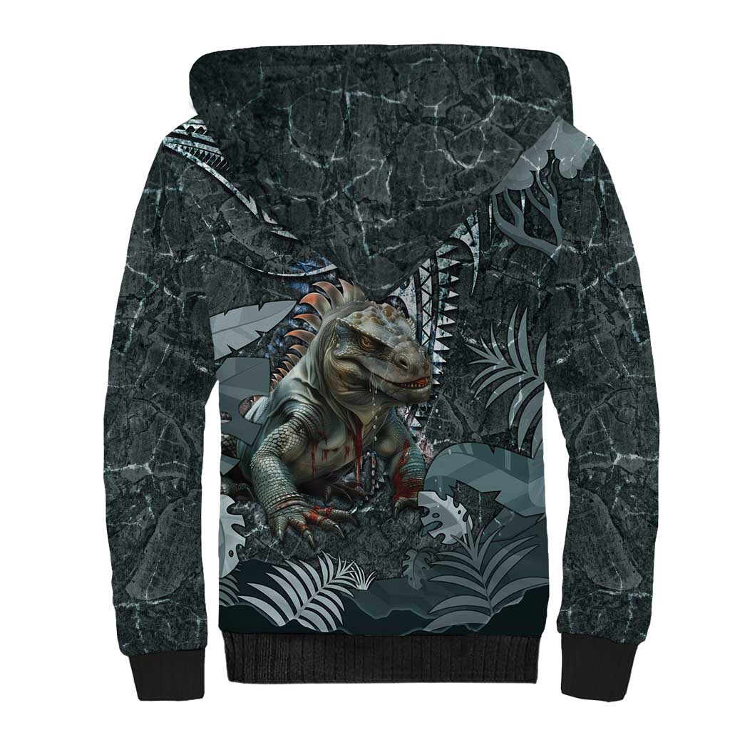 Hawaii Mo'o Lizard God Sherpa Hoodie Polynesian Style LT05 - Polynesian Pride