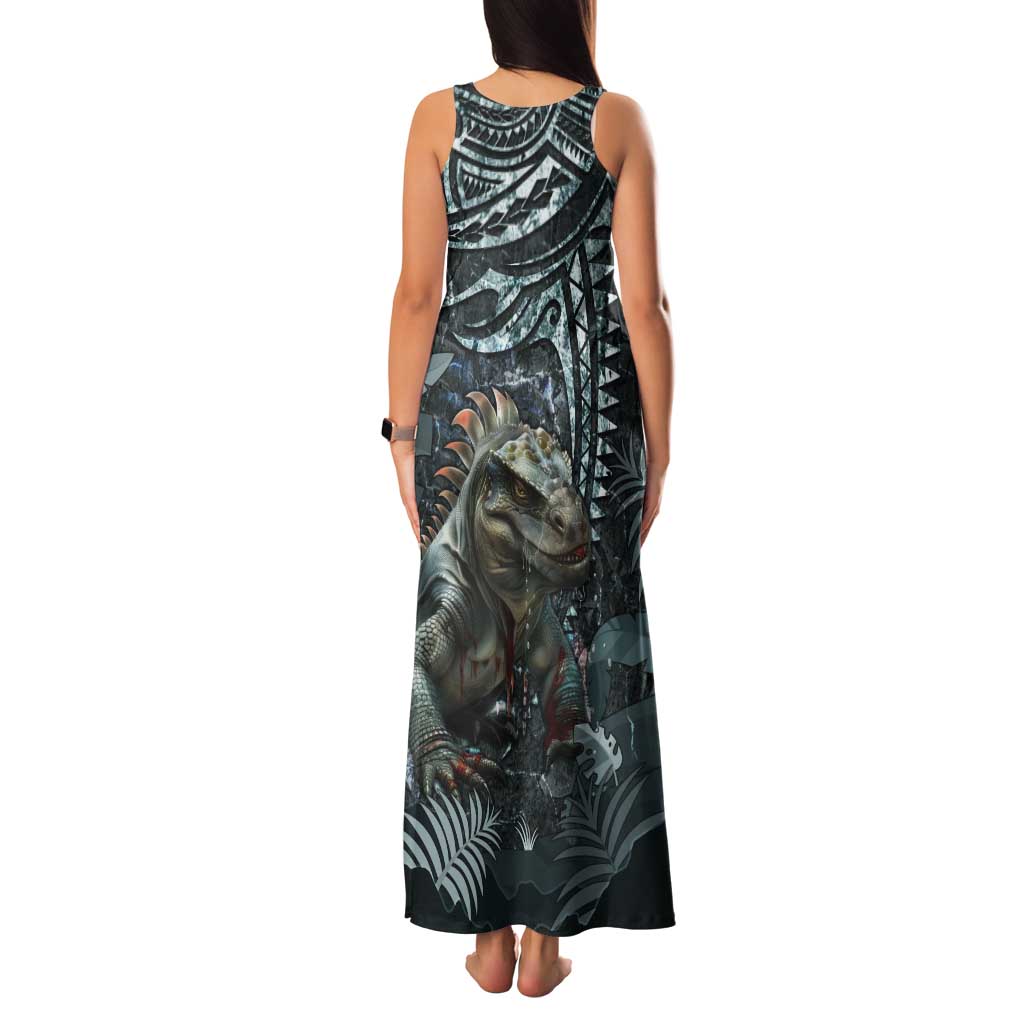Hawaii Mo'o Lizard God Tank Maxi Dress Polynesian Style LT05 - Polynesian Pride