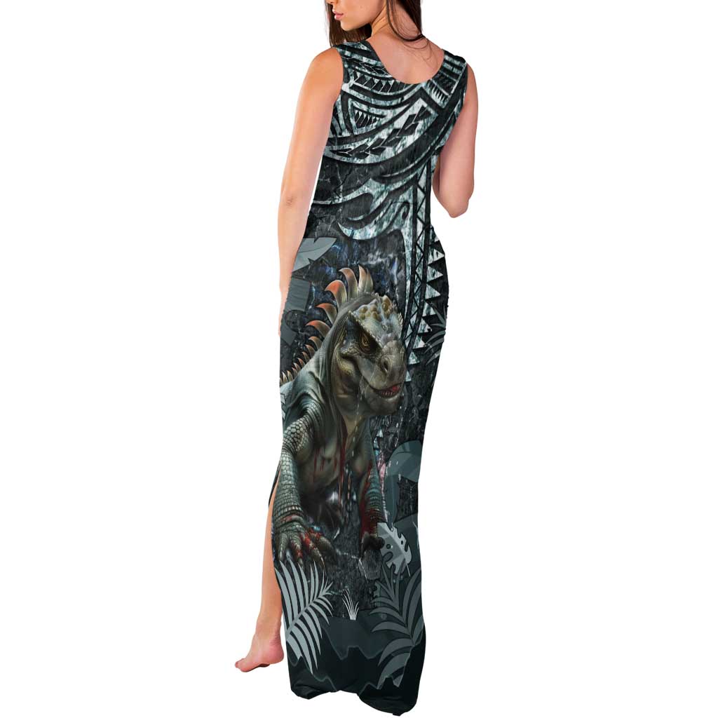Hawaii Mo'o Lizard God Tank Maxi Dress Polynesian Style LT05 - Polynesian Pride