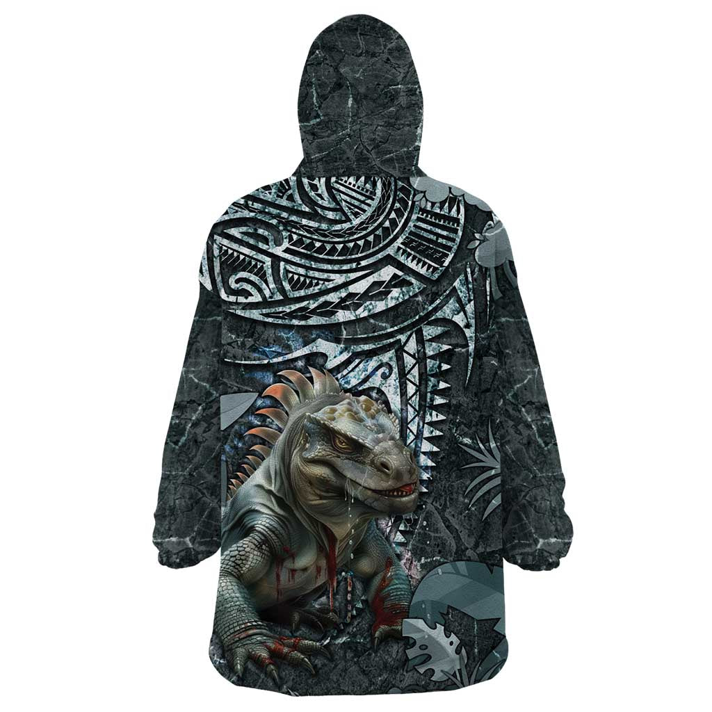 Hawaii Mo'o Lizard God Wearable Blanket Hoodie Polynesian Style LT05 - Polynesian Pride