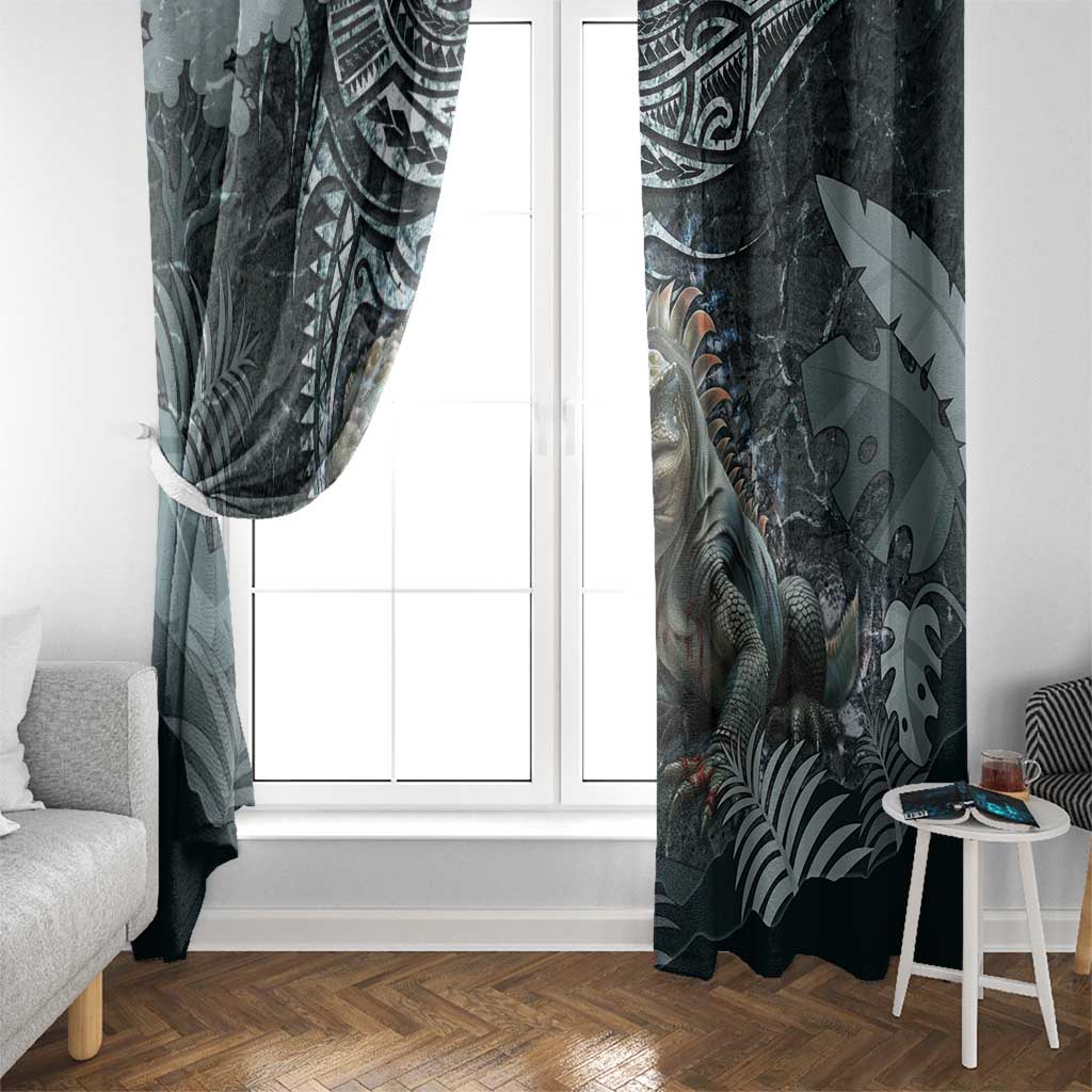 Hawaii Mo'o Lizard God Window Curtain Polynesian Style LT05 - Polynesian Pride