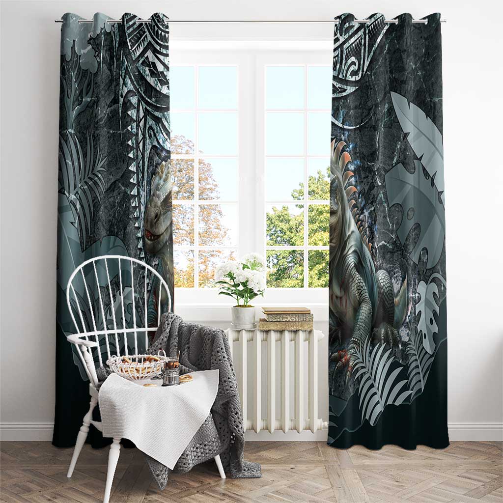 Hawaii Mo'o Lizard God Window Curtain Polynesian Style LT05 - Polynesian Pride