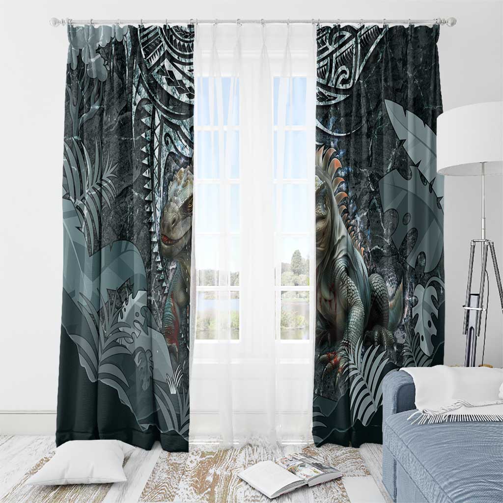 Hawaii Mo'o Lizard God Window Curtain Polynesian Style LT05 - Polynesian Pride