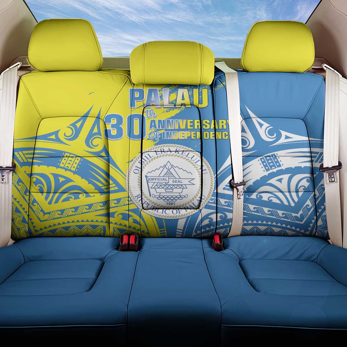 Palau Independence Day Back Car Seat Cover Happy 30th Anniversary