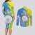 Palau Independence Day Couples Matching Long Sleeve Bodycon Dress and Long Sleeve Button Shirt Happy 30th Anniversary