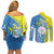 Palau Independence Day Couples Matching Off Shoulder Short Dress and Long Sleeve Button Shirt Happy 30th Anniversary