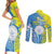 Palau Independence Day Couples Matching Short Sleeve Bodycon Dress and Long Sleeve Button Shirt Happy 30th Anniversary