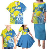 Palau Independence Day Family Matching Puletasi and Hawaiian Shirt Happy 30th Anniversary
