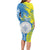 Palau Independence Day Long Sleeve Bodycon Dress Happy 30th Anniversary