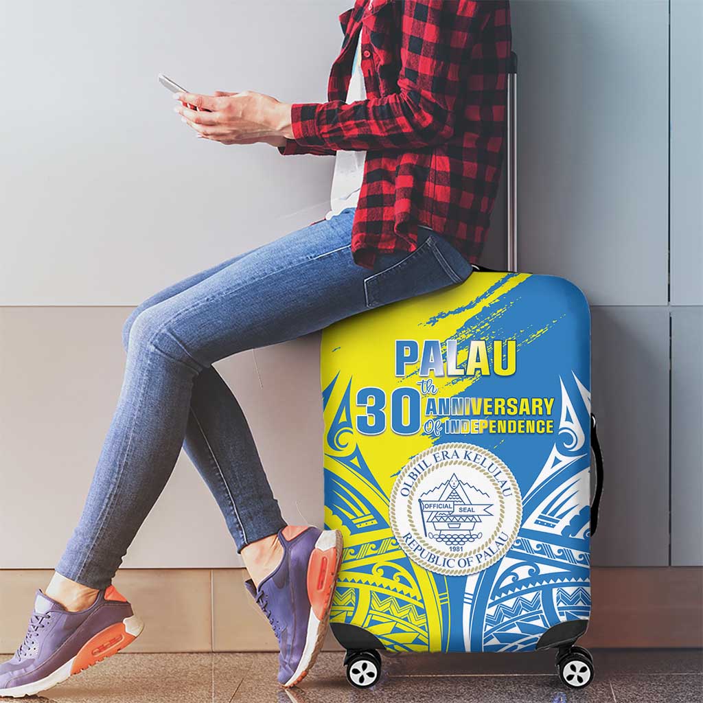 Palau Independence Day Luggage Cover Happy 30th Anniversary
