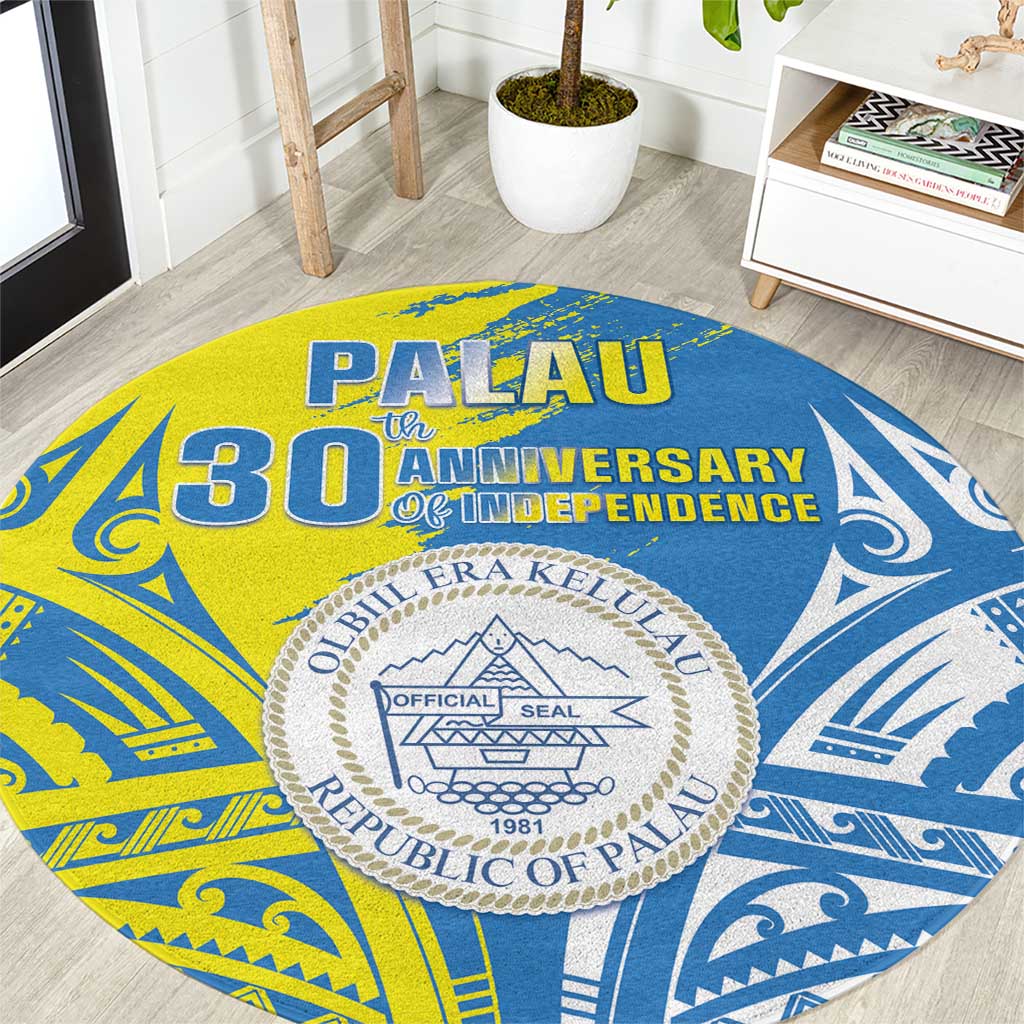 Palau Independence Day Round Carpet Happy 30th Anniversary