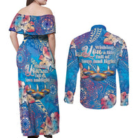 Happy Diwali Festival Couples Matching Off Shoulder Maxi Dress and Long Sleeve Button Shirt Diya Lamp Rangoli With Polynesian Pattern LT05 - Polynesian Pride