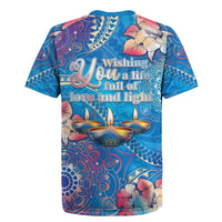 Happy Diwali Festival Rugby Jersey Diya Lamp Rangoli With Polynesian Pattern LT05 - Polynesian Pride