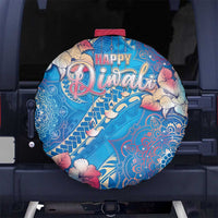 Happy Diwali Festival Spare Tire Cover Diya Lamp Rangoli With Polynesian Pattern LT05 - Polynesian Pride