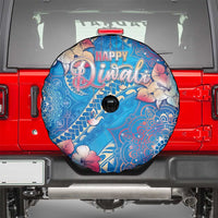 Happy Diwali Festival Spare Tire Cover Diya Lamp Rangoli With Polynesian Pattern LT05 - Polynesian Pride
