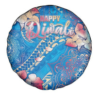 Happy Diwali Festival Spare Tire Cover Diya Lamp Rangoli With Polynesian Pattern LT05 - Polynesian Pride