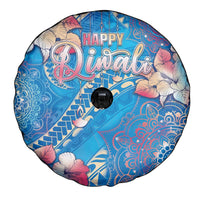 Happy Diwali Festival Spare Tire Cover Diya Lamp Rangoli With Polynesian Pattern LT05 - Polynesian Pride