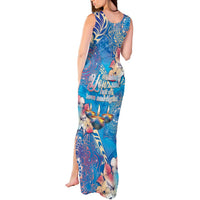 Happy Diwali Festival Tank Maxi Dress Diya Lamp Rangoli With Polynesian Pattern LT05 - Polynesian Pride