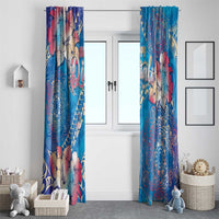 Happy Diwali Festival Window Curtain Diya Lamp Rangoli With Polynesian Pattern LT05 - Polynesian Pride