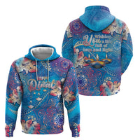 Happy Diwali Festival Zip Hoodie Diya Lamp Rangoli With Polynesian Pattern