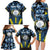 Personalised Palau Family Matching Long Sleeve Bodycon Dress and Hawaiian Shirt Polynesian Dolphin Tropical Hibiscus Style