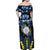 Personalised Palau Family Matching Off Shoulder Maxi Dress and Hawaiian Shirt Polynesian Dolphin Tropical Hibiscus Style