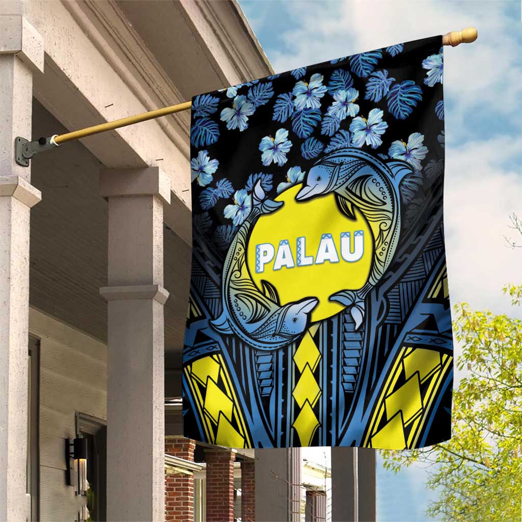 Palau Garden Flag Polynesian Dolphin Tropical Hibiscus Style