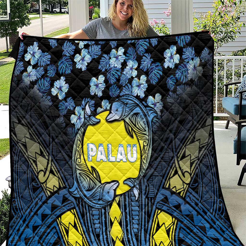 Palau Quilt Polynesian Dolphin Tropical Hibiscus Style